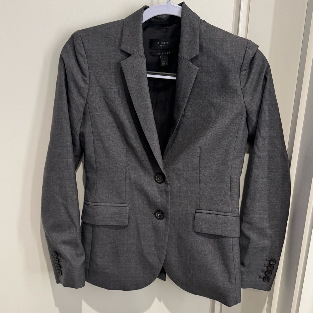 J.Crew 1035 Super 120’s Wool Blazer Gray Size 0